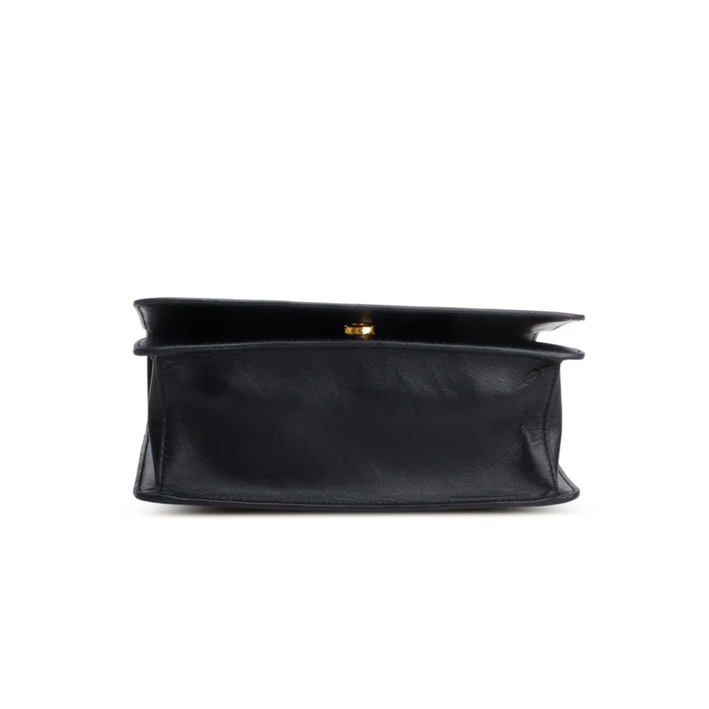 White/Black Saffiano Lux Chain Shoulder Bag