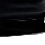 White/Black Saffiano Lux Chain Shoulder Bag