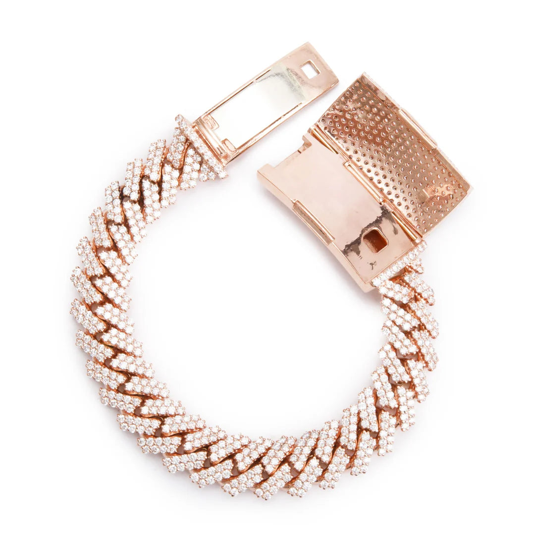 10k Rose Gold 17.13 tcw. Diamond Cuban Link Bracelet