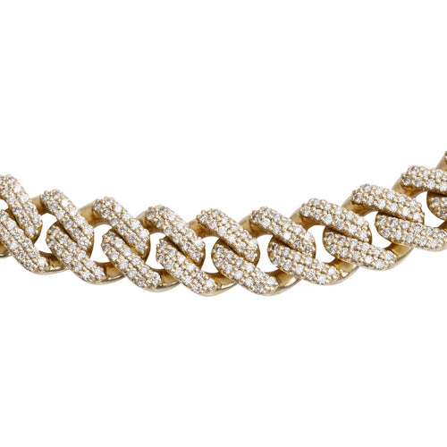 10k Yellow Gold 16.70 tcw. Pave Diamond Cuban Link Necklace