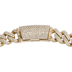 10k Yellow Gold 16.70 tcw. Pave Diamond Cuban Link Necklace