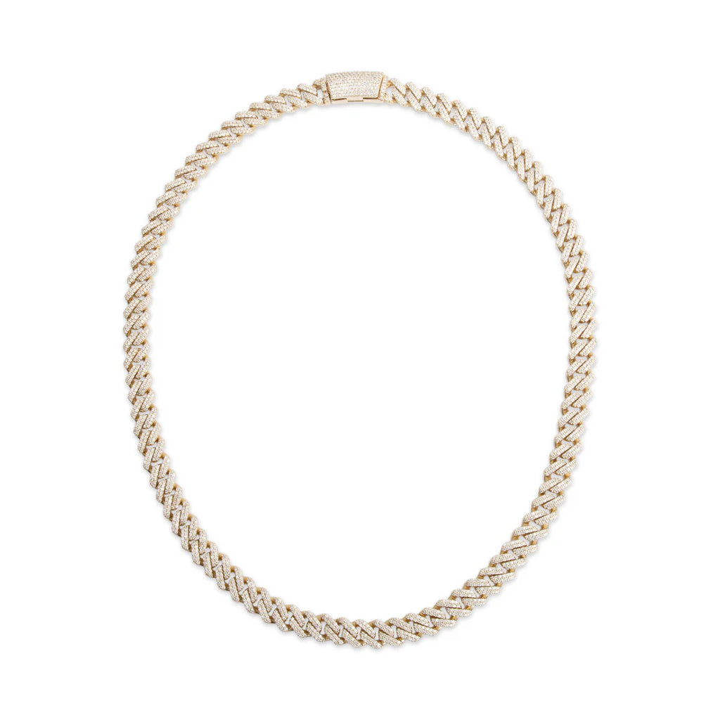 10k Yellow Gold 16.70 tcw. Pave Diamond Cuban Link Necklace