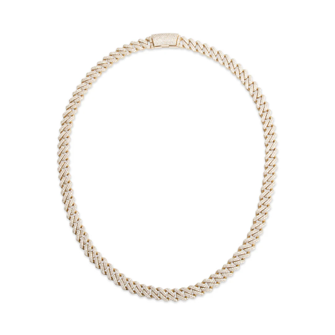10k Yellow Gold 16.70 tcw. Pave Diamond Cuban Link Necklace