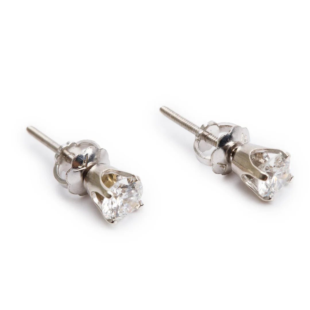 14k White Gold 0.60 tcw. Diamond Stud Earrings