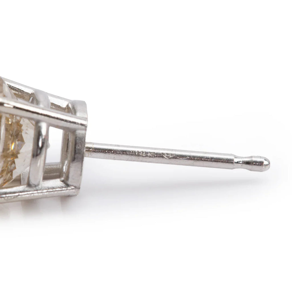 14k White Gold 1.98 tcw. Diamond Stud Earrings