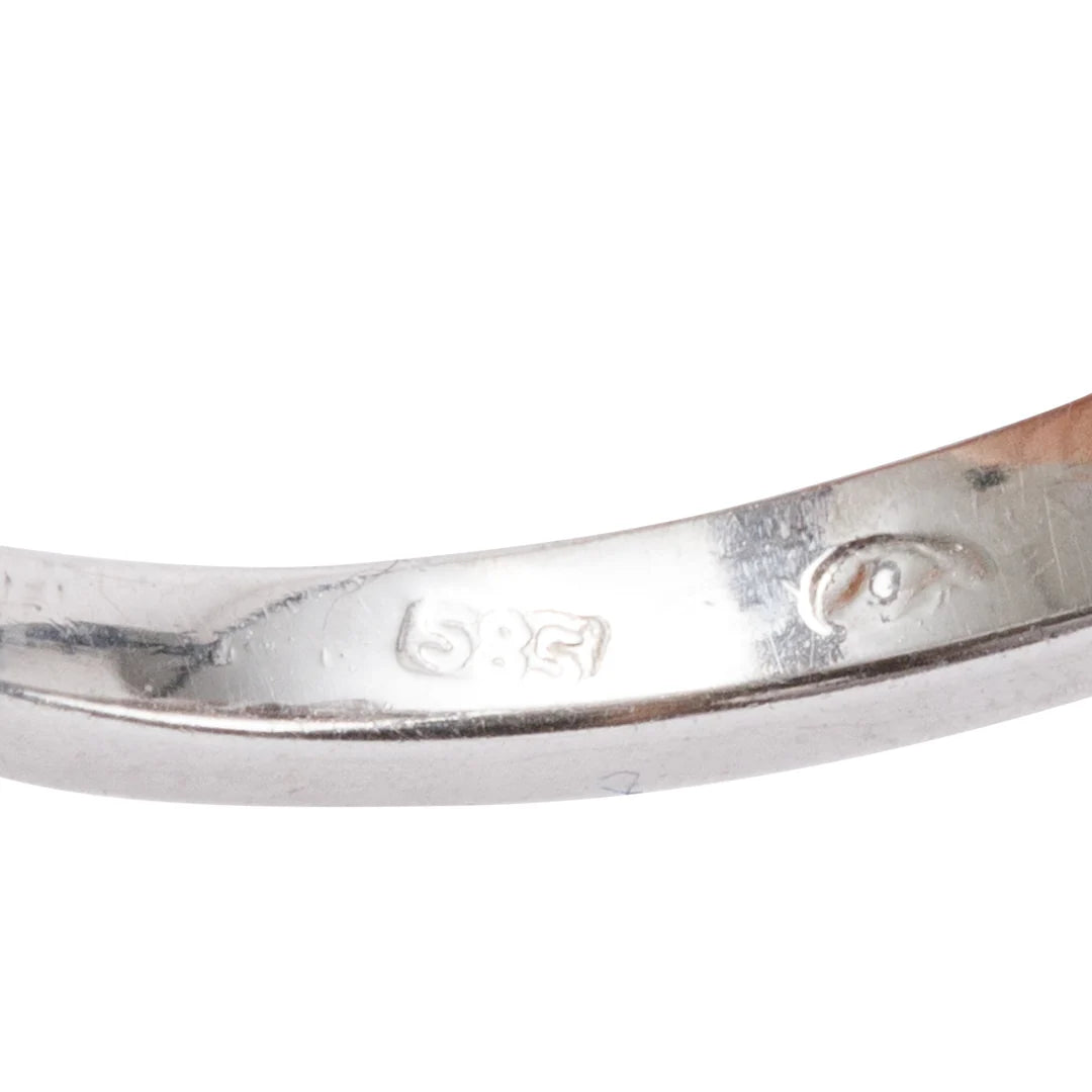 14k White Gold Blue Sapphire &amp; Diamond Cocktail Ring, Size 7.75