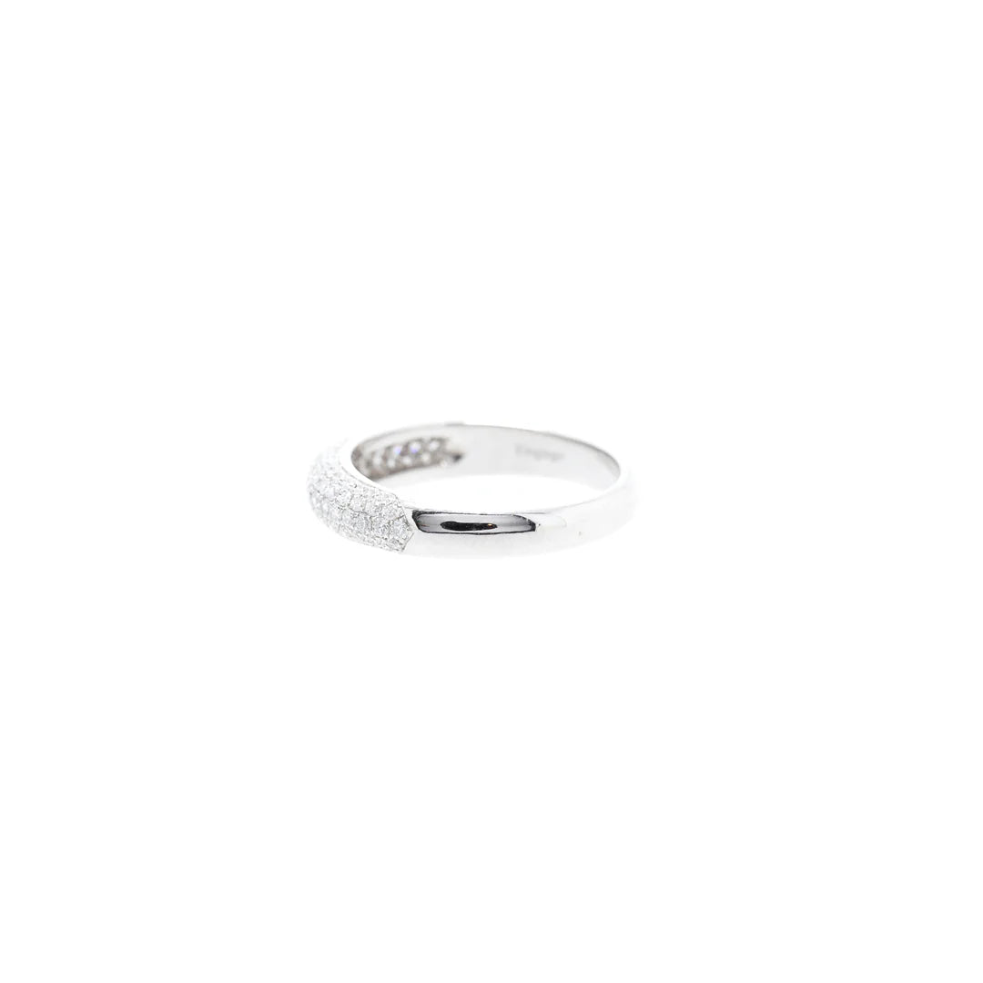 14k White Gold Pave Diamond Band Ring