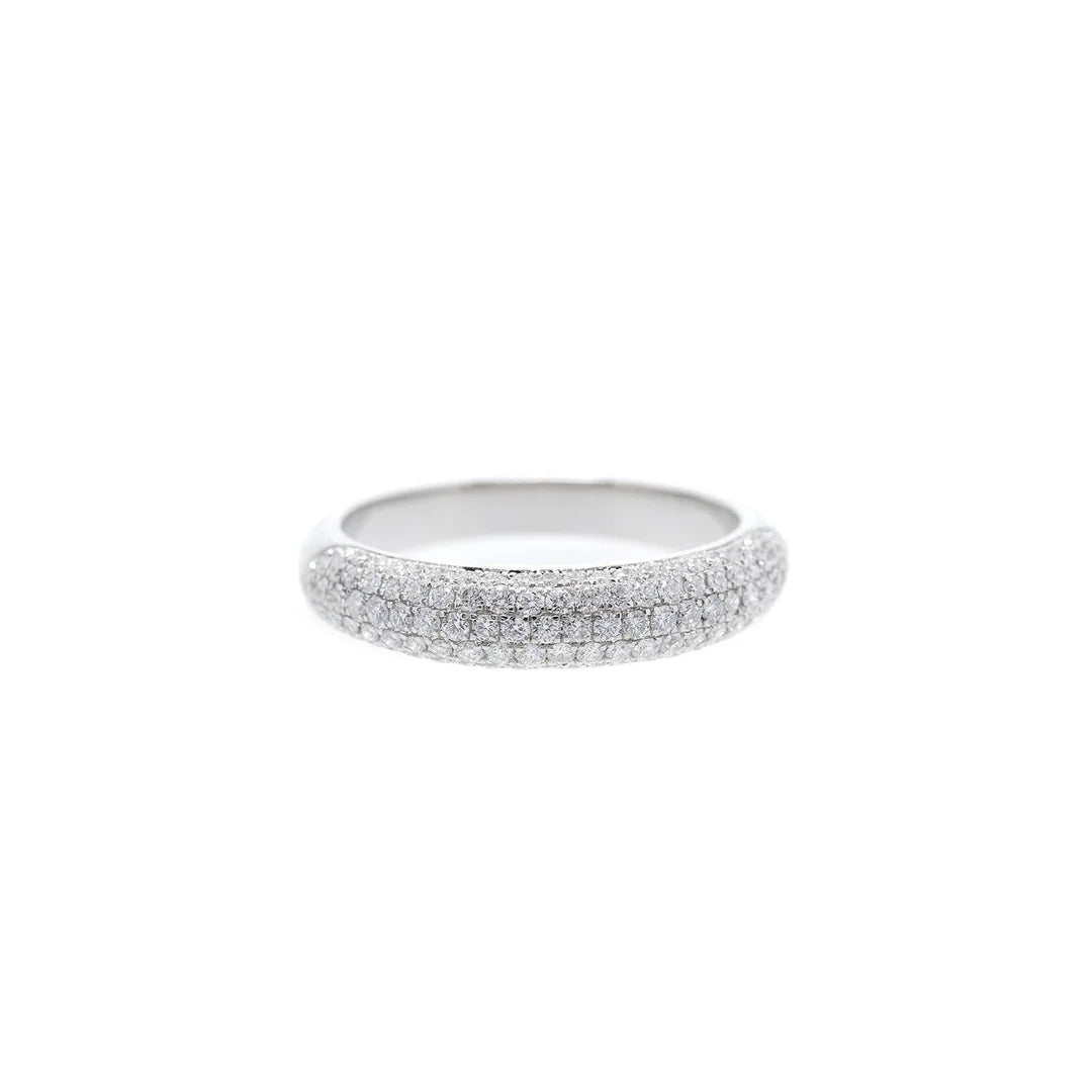 14k White Gold Pave Diamond Band Ring