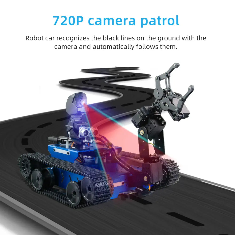 XiaoR GEEK GFS-X crawler-type AI programmable robot car with Raspberry Pi 4B 4G development kits