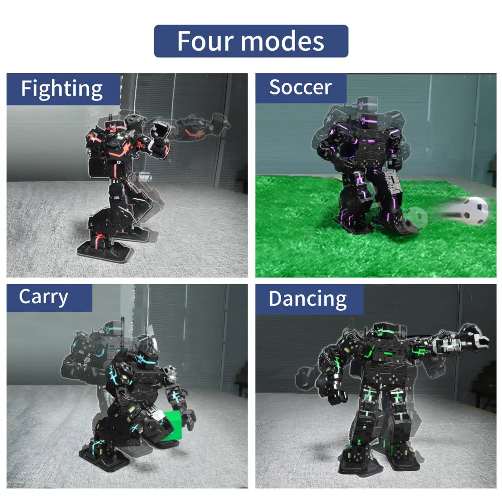 Humanoid Robot, Smart Boxing, Football, Dancing Robot, Graphical Programmable with Phone and Windows PC App, DIY Armored RC Robot with servo Lights