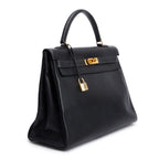Black Noir Togo Kelly Retourne 35 w/ Strap