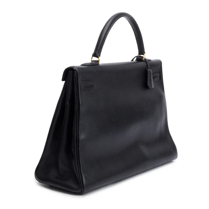 Black Noir Togo Kelly Retourne 35 w/ Strap