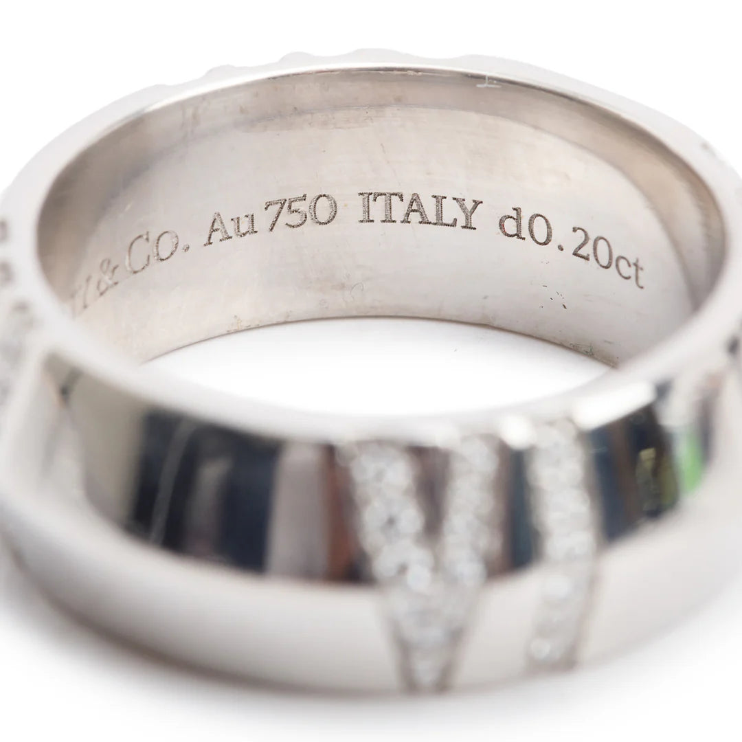 18k White Gold Diamond Atlas X Closed Wide Ring, Size 6 w/ Box