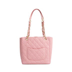Pink Caviar Leather Petite Shopping Tote