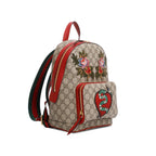 GG Supreme Monogram Web Kingsnake Heart Embroidered Small Day Backpack