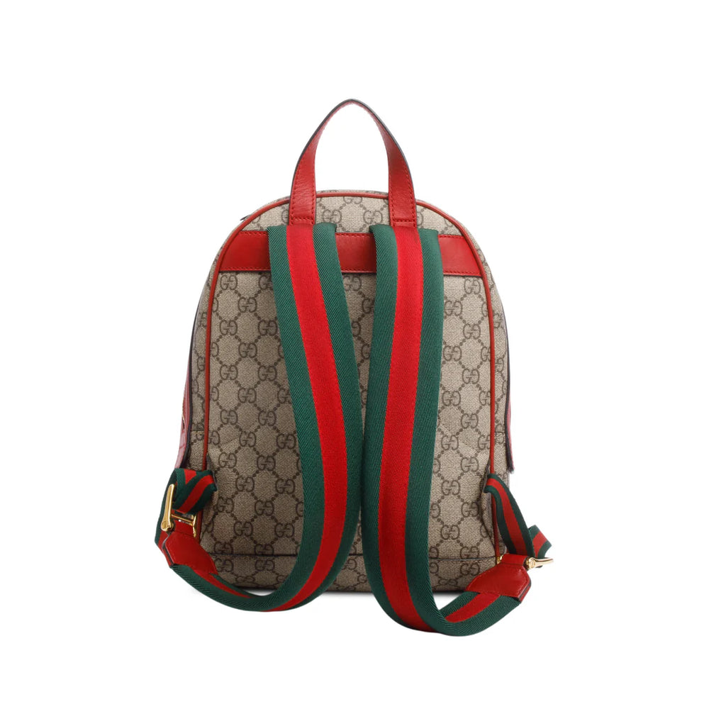 GG Supreme Monogram Web Kingsnake Heart Embroidered Small Day Backpack