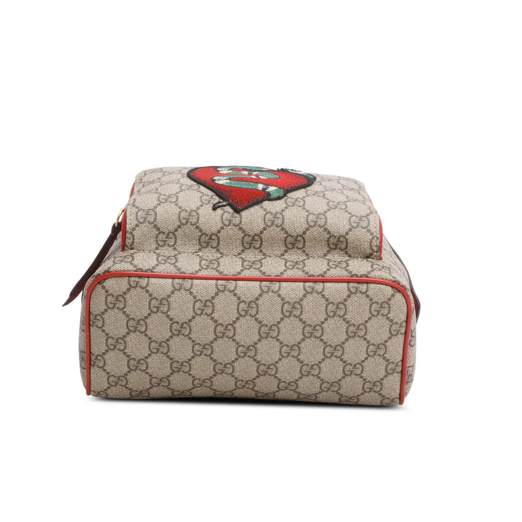 GG Supreme Monogram Web Kingsnake Heart Embroidered Small Day Backpack