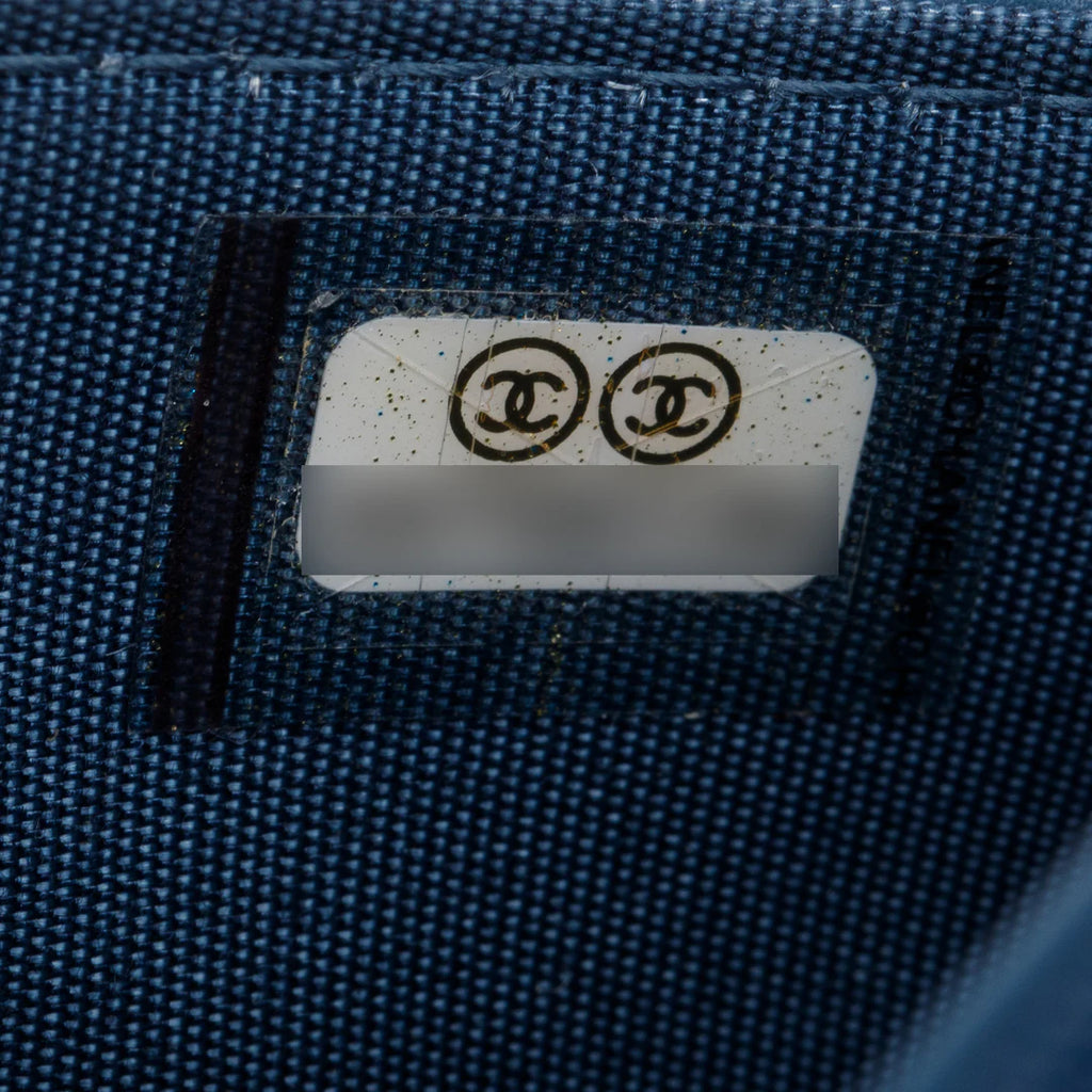 Blue Lambskin Leather Trendy CC Wallet on Chain w/ Box