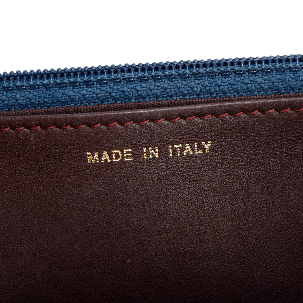 Blue Lambskin Leather Trendy CC Wallet on Chain w/ Box