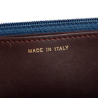 Blue Lambskin Leather Trendy CC Wallet on Chain w/ Box