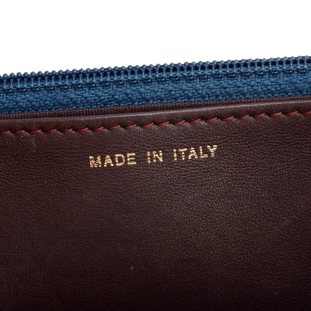 Blue Lambskin Leather Trendy CC Wallet on Chain w/ Box