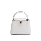 White Iridescent Python Capucines Mini