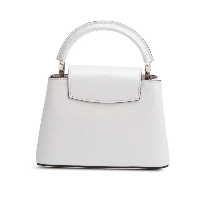 White Iridescent Python Capucines Mini