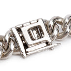 10k White Gold Pave Diamond Cuban Link Bracelet