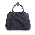 Navy Monogram Empreinte Leather Montaigne BB w/ Strap &amp; Box