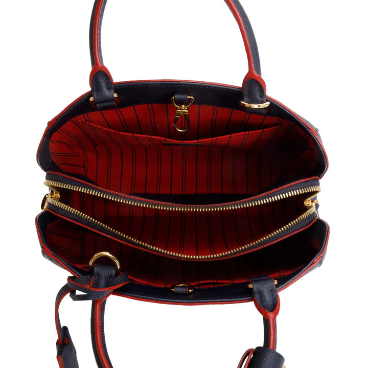 Navy Monogram Empreinte Leather Montaigne BB w/ Strap &amp; Box