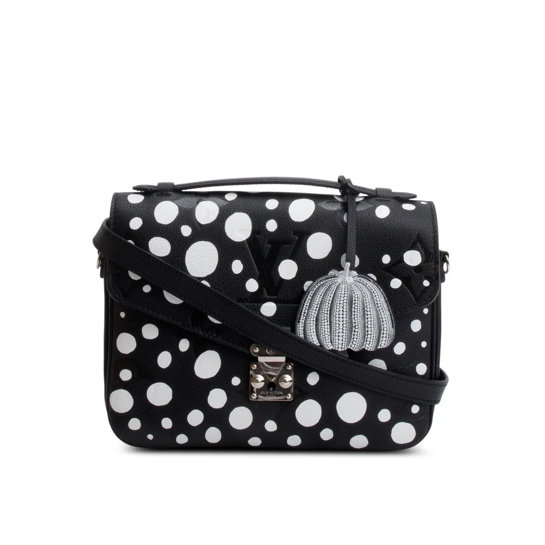 x Yayoi Kusama 2023 Black Infinity Dots Monogram Empreinte Leather Pochette Metis