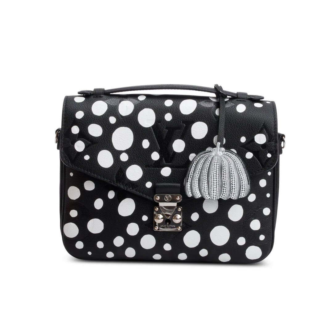 x Yayoi Kusama 2023 Black Infinity Dots Monogram Empreinte Leather Pochette Metis