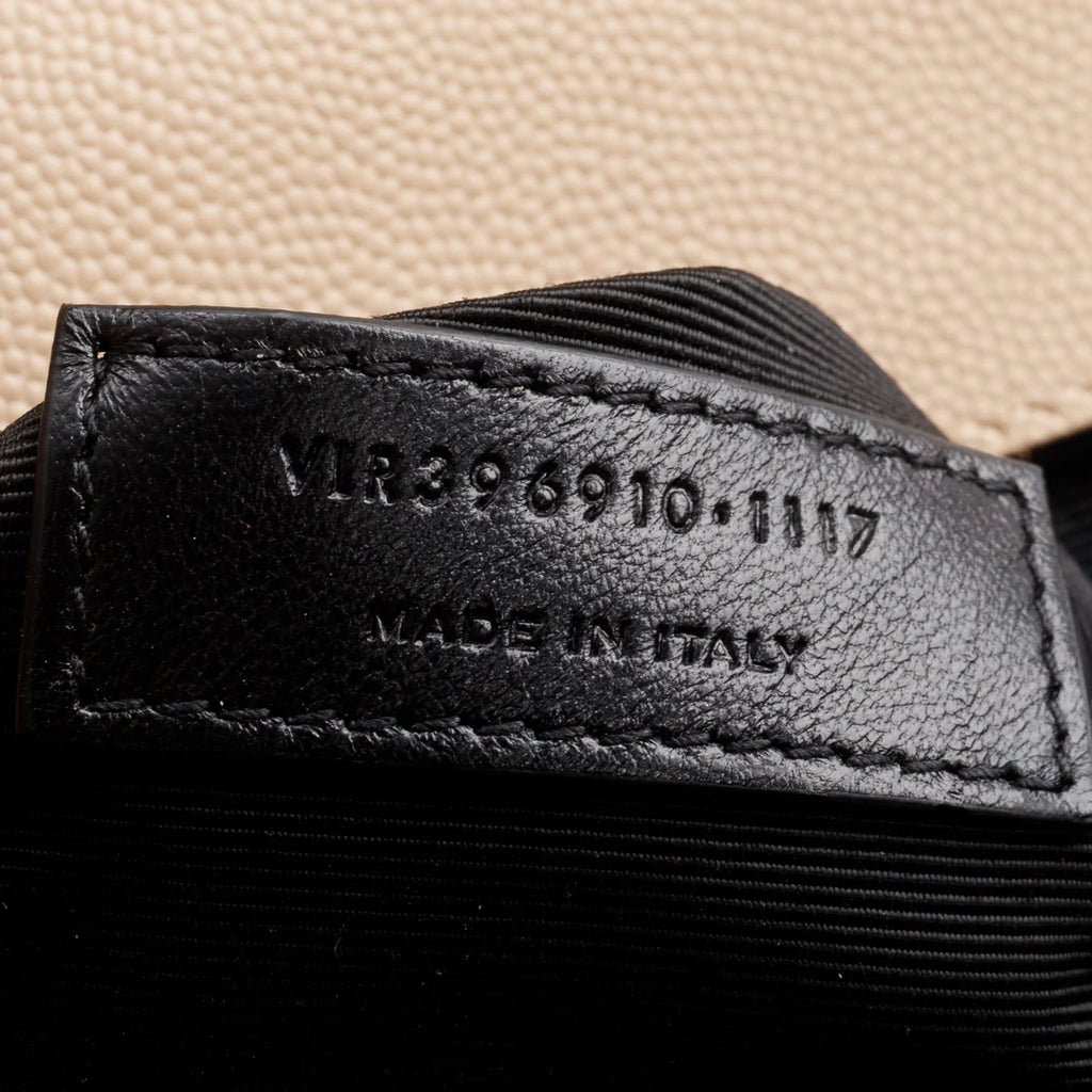 Beige Quilted Grain De Poudre Leather Large Envelope Chain Bag