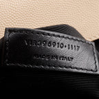 Beige Quilted Grain De Poudre Leather Large Envelope Chain Bag