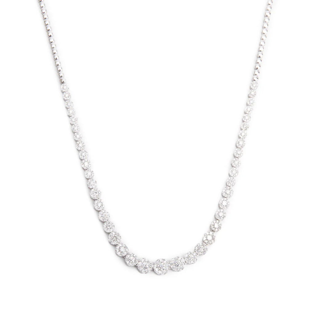 10k White Gold 6.92 tcw. Diamond Link Necklace