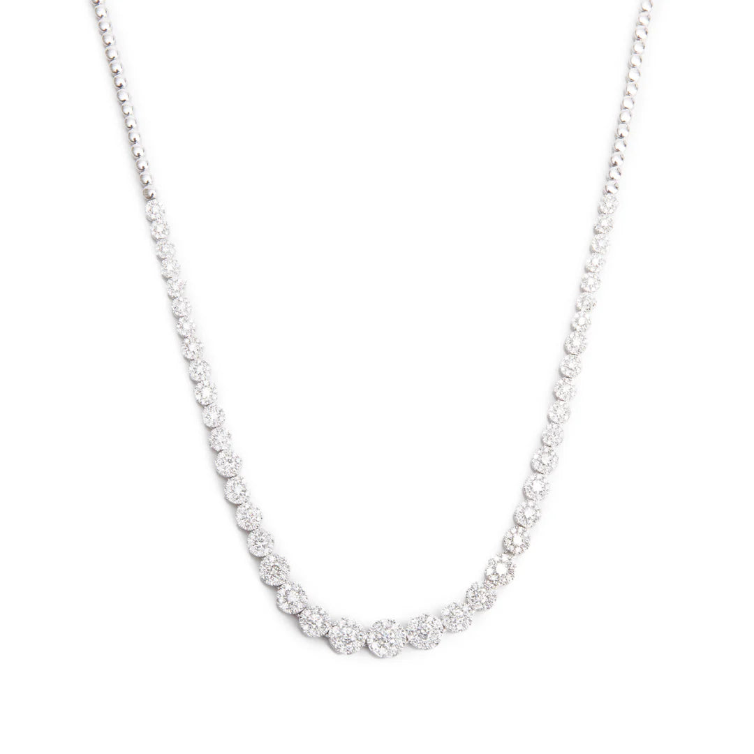 10k White Gold 6.92 tcw. Diamond Link Necklace