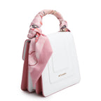 Bvlgari White/Pink Serpenti Forever Top Handle w/ Box, Straps, &amp; Two Scarves