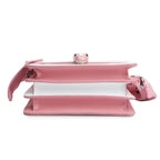 Bvlgari White/Pink Serpenti Forever Top Handle w/ Box, Straps, &amp; Two Scarves