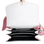 Bvlgari White/Pink Serpenti Forever Top Handle w/ Box, Straps, &amp; Two Scarves