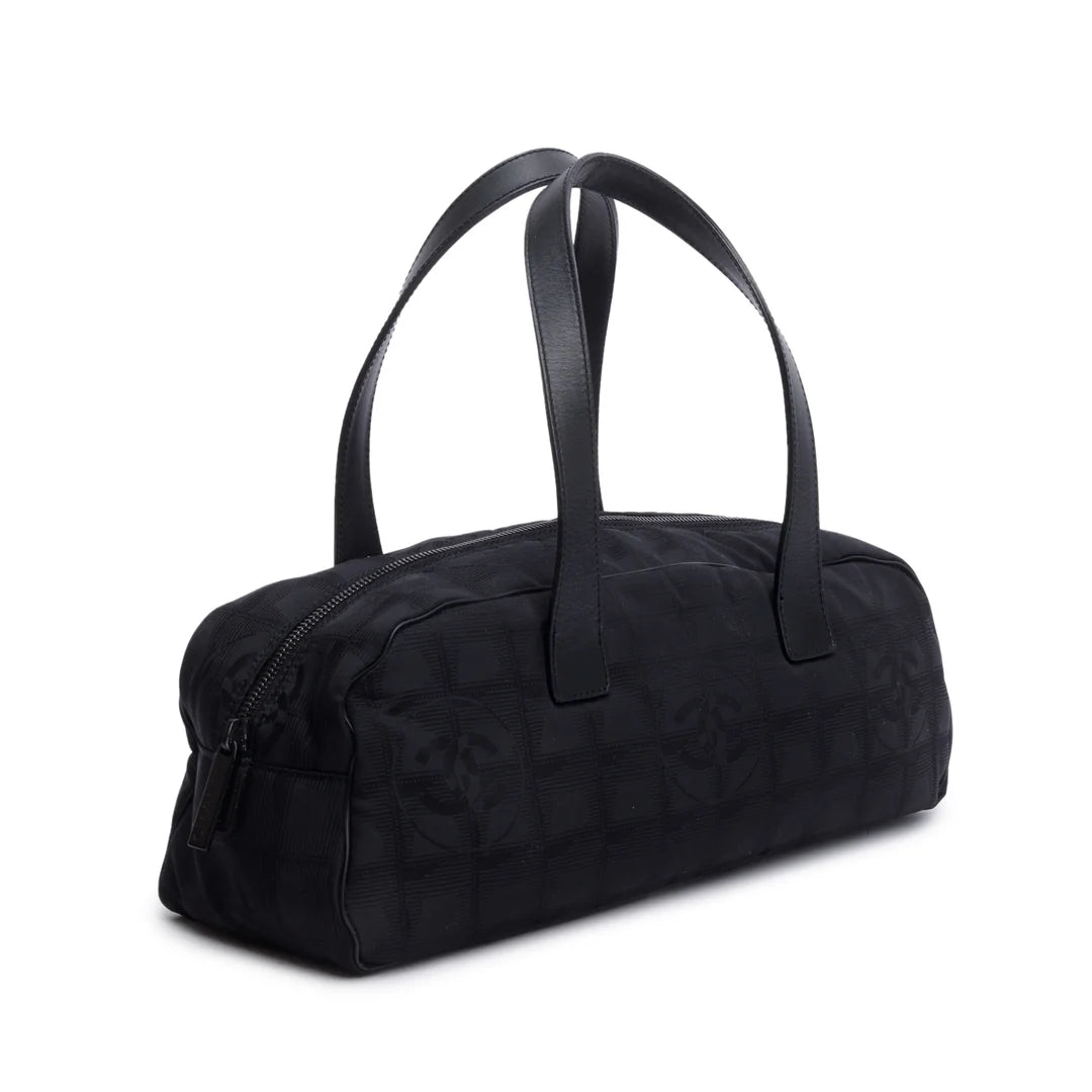 Black Nylon Travel Ligne Bowling Bag w/ Authenticity Card