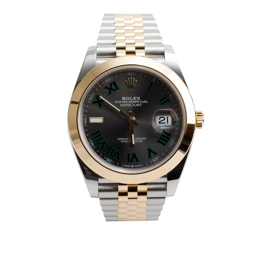 2021 Stainless Steel &amp; 18k Yellow Gold Oyster Perpetual Datejust 41 MM Watch Wimbledon Dial 126303 w/ Box &amp; Papers