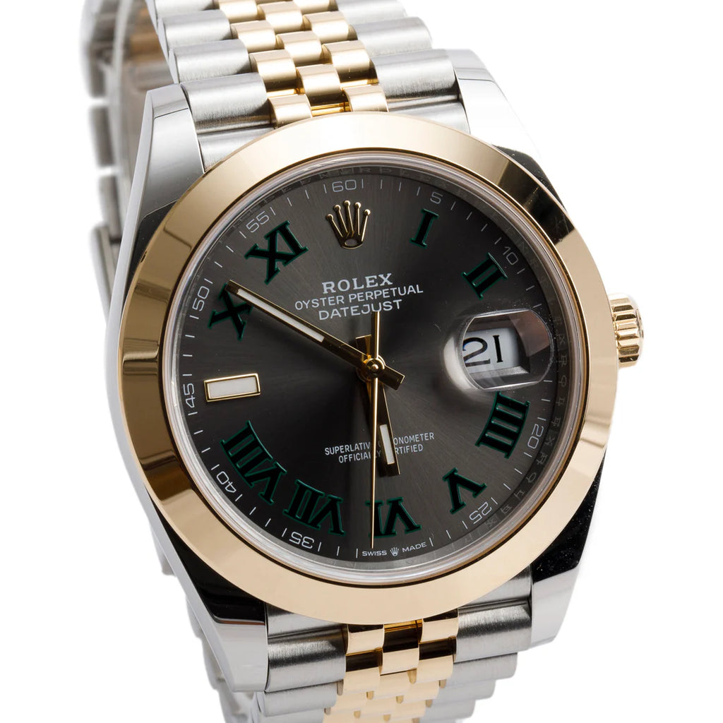 2021 Stainless Steel &amp; 18k Yellow Gold Oyster Perpetual Datejust 41 MM Watch Wimbledon Dial 126303 w/ Box &amp; Papers