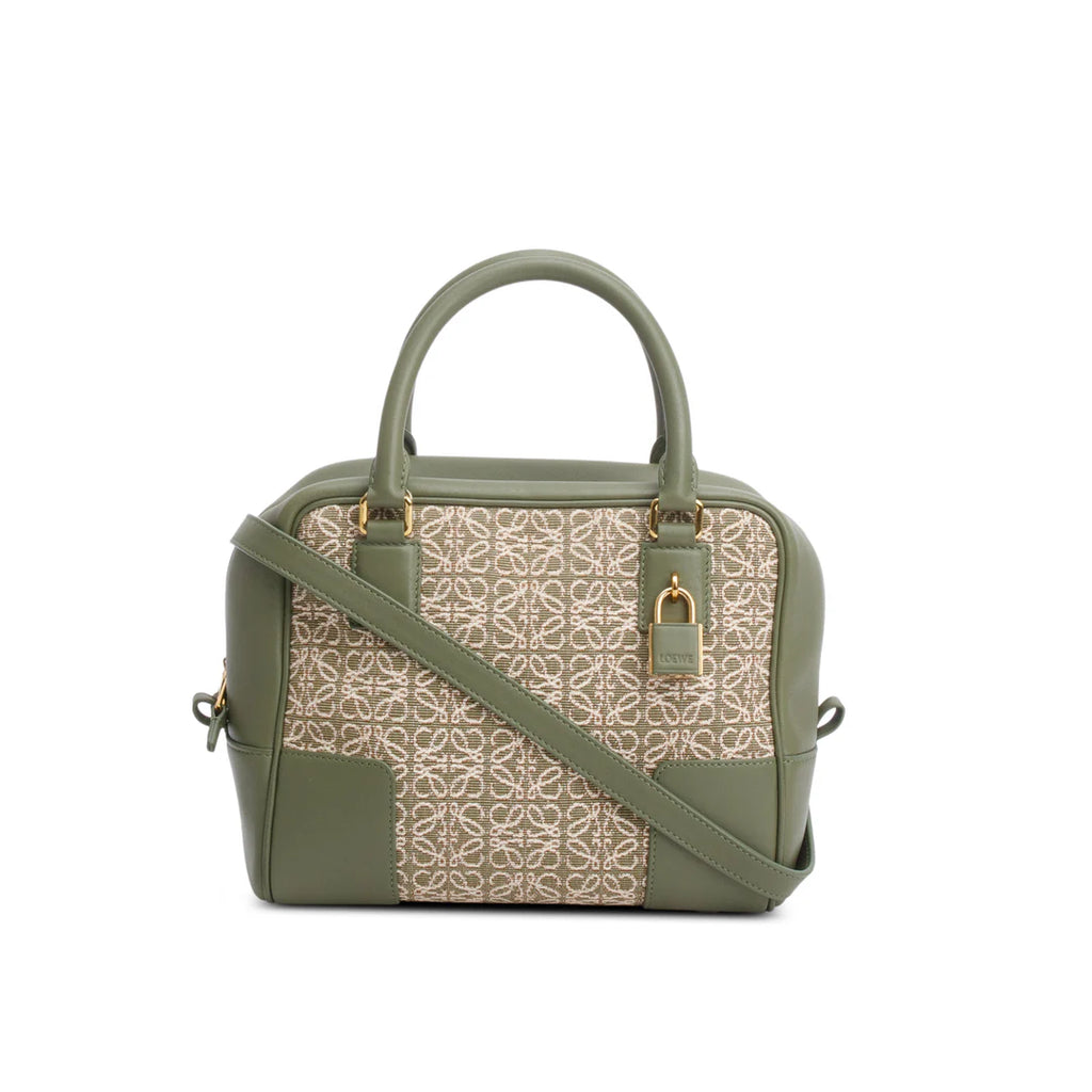 Green Jacquard Anagram Calfskin Amazona 19 Bag w/ Strap