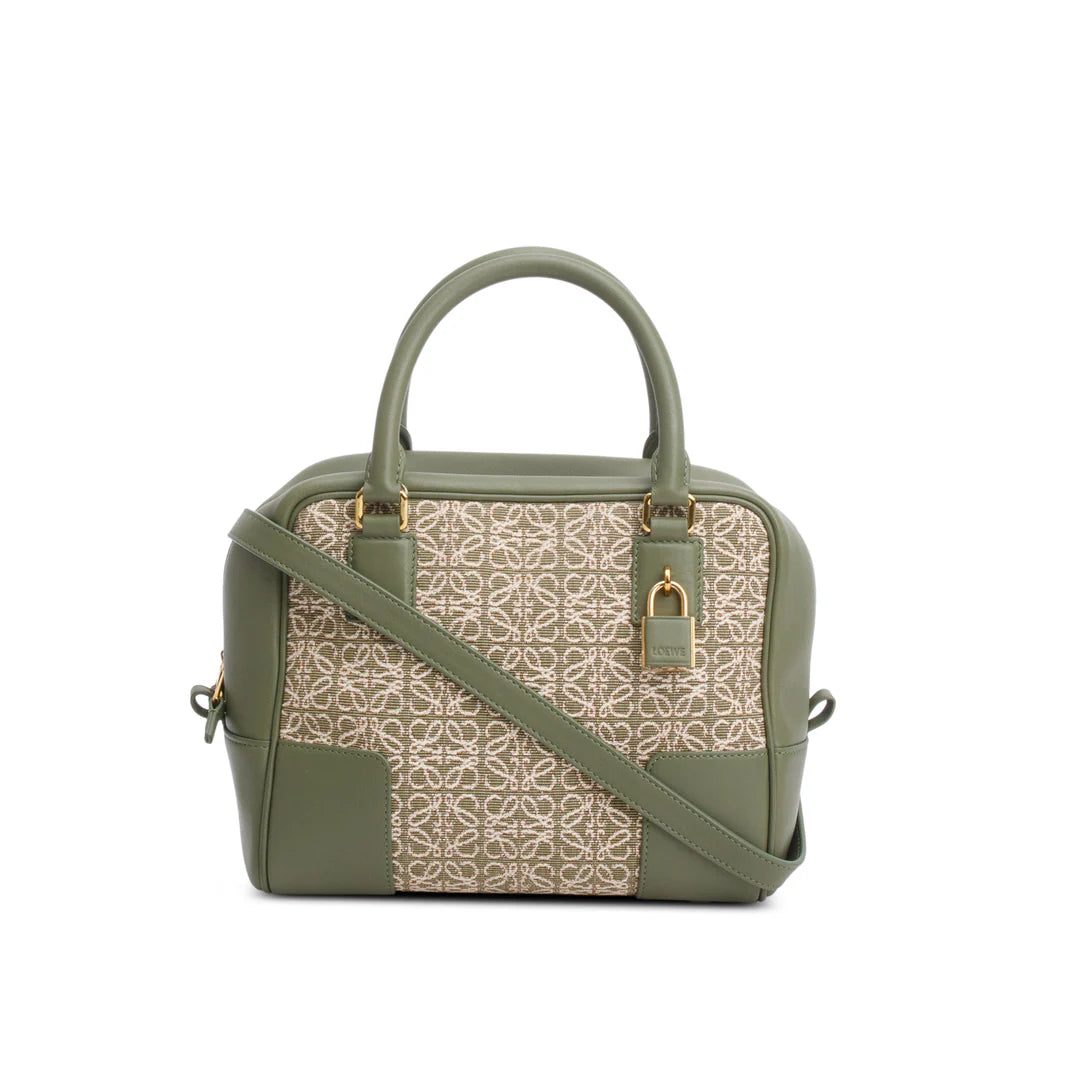 Green Jacquard Anagram Calfskin Amazona 19 Bag w/ Strap