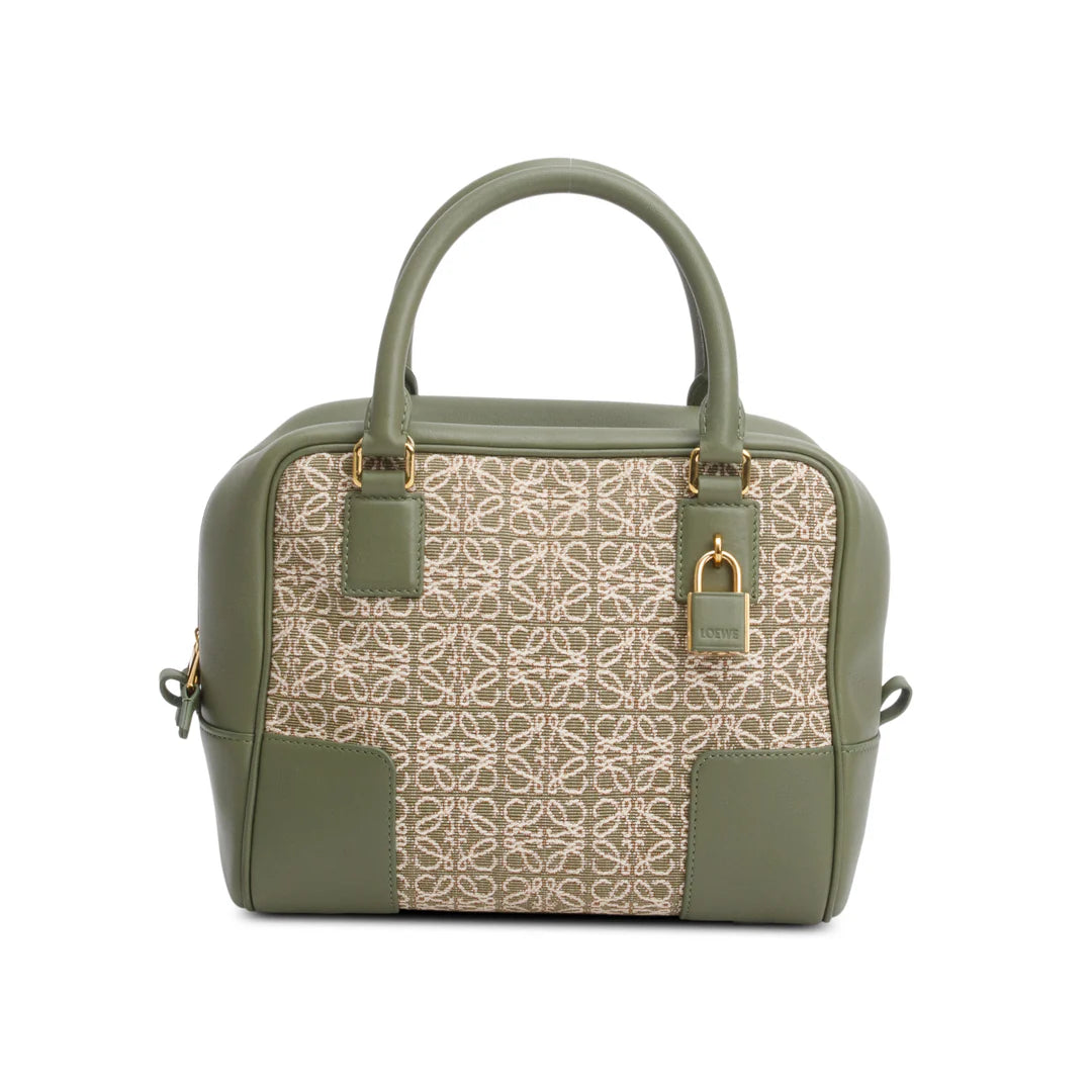 Green Jacquard Anagram Calfskin Amazona 19 Bag w/ Strap
