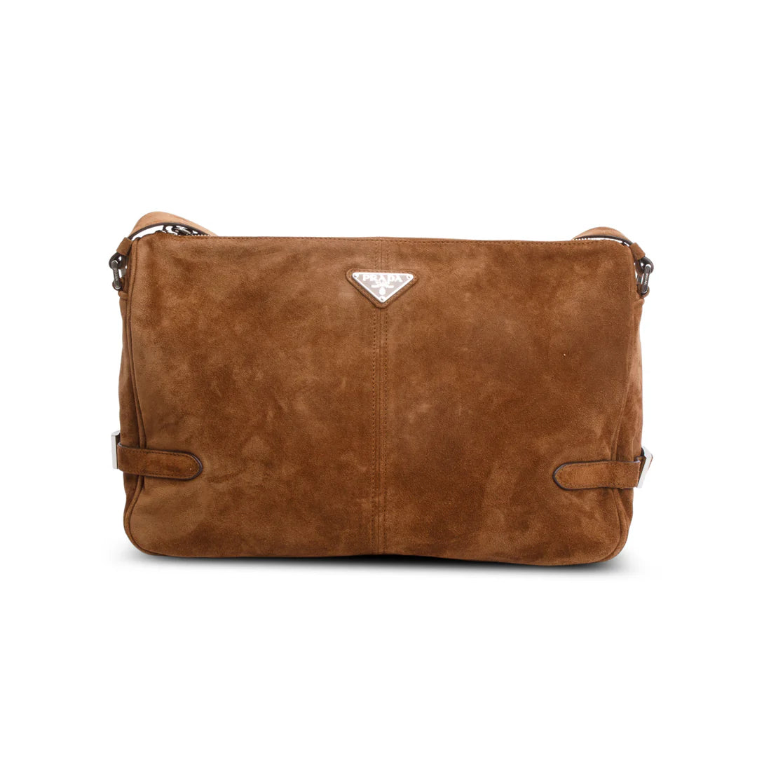 Brown Suede Messenger Bag
