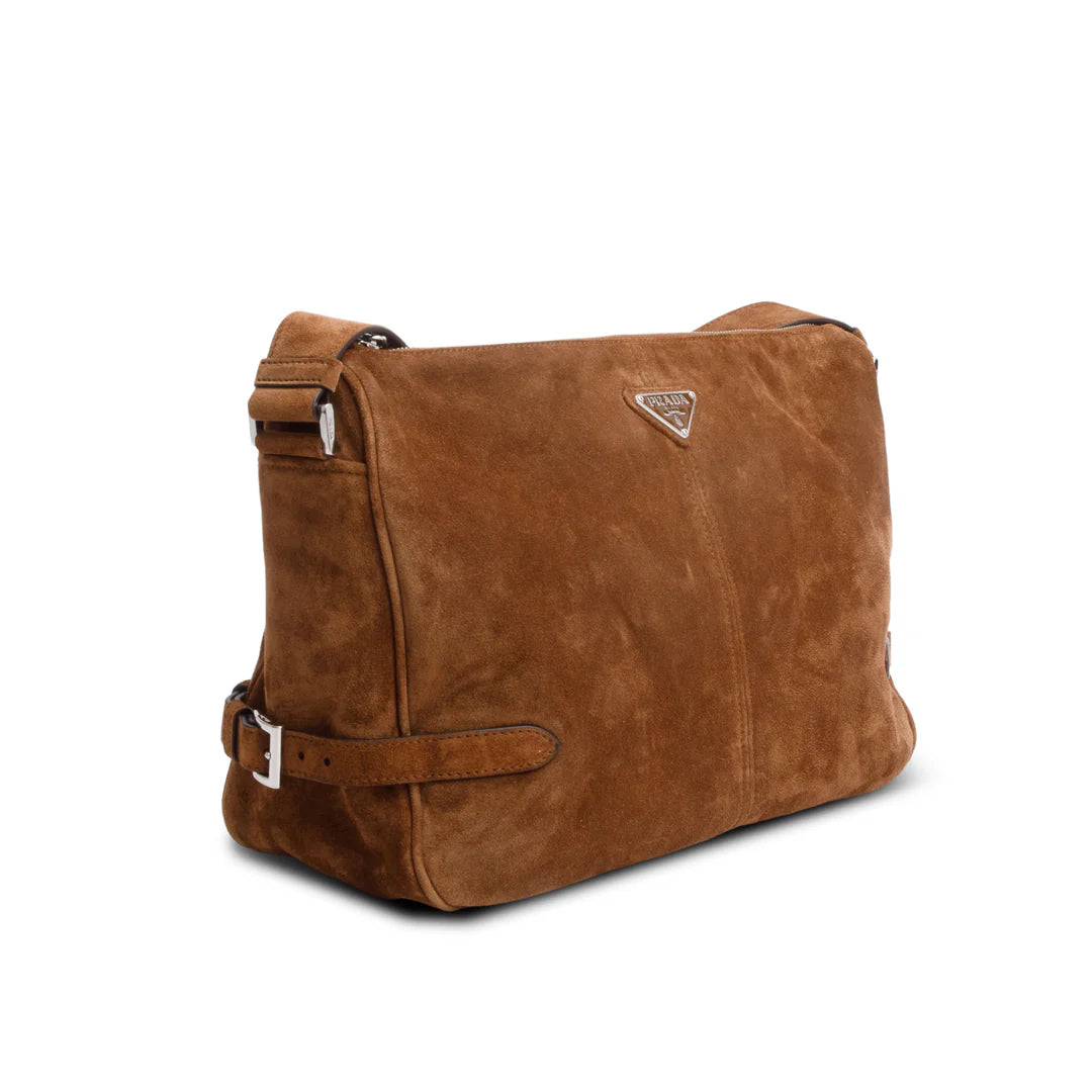 Brown Suede Messenger Bag