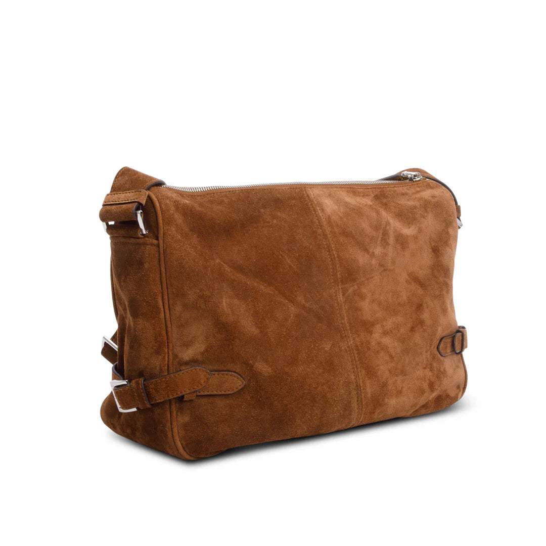 Brown Suede Messenger Bag