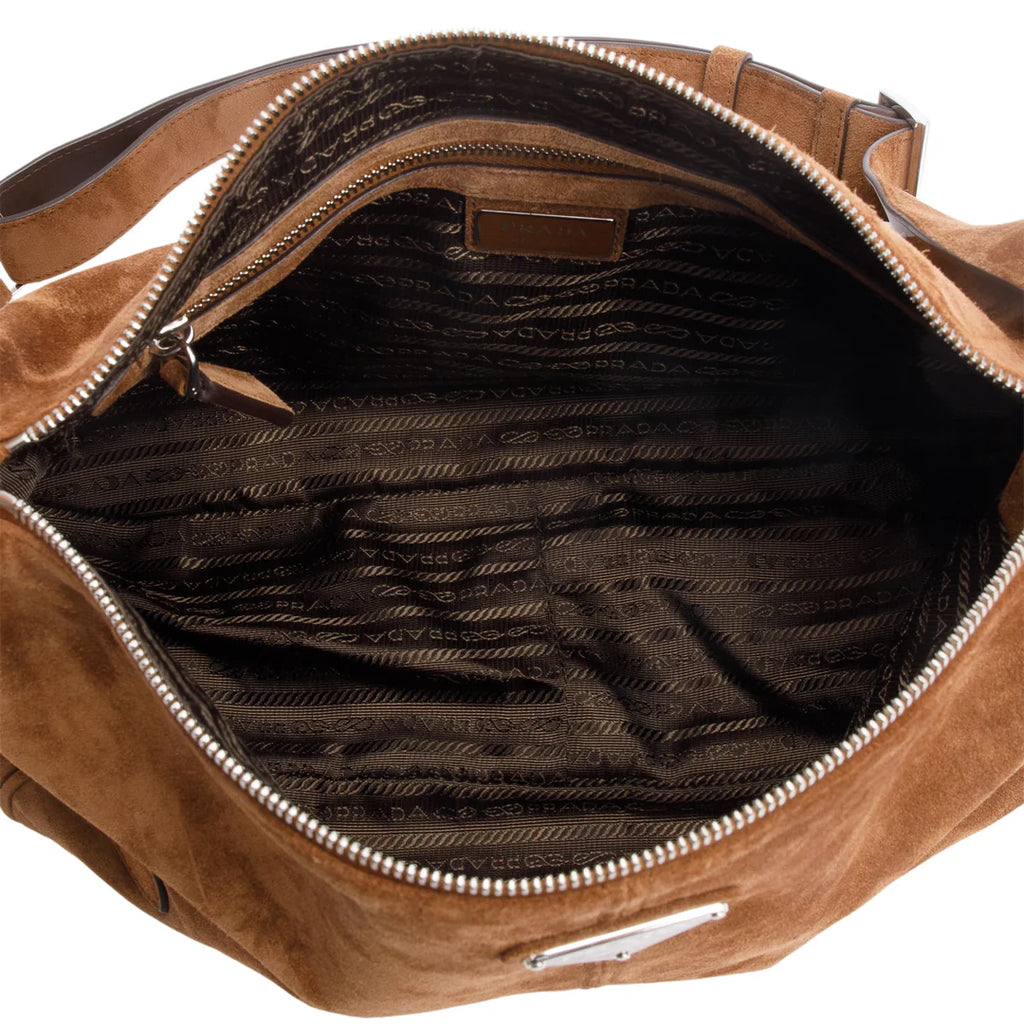 Brown Suede Messenger Bag