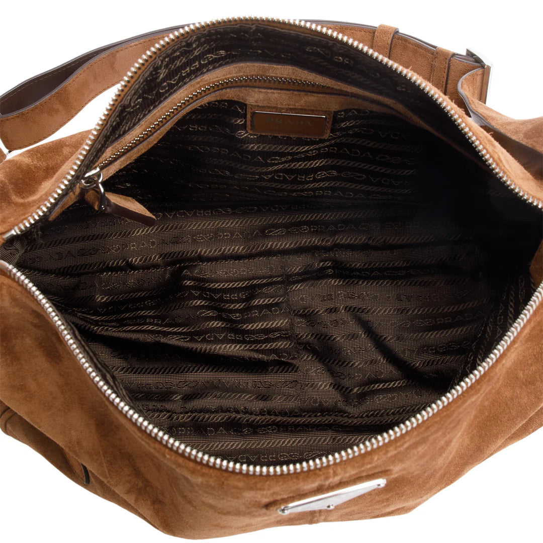 Brown Suede Messenger Bag